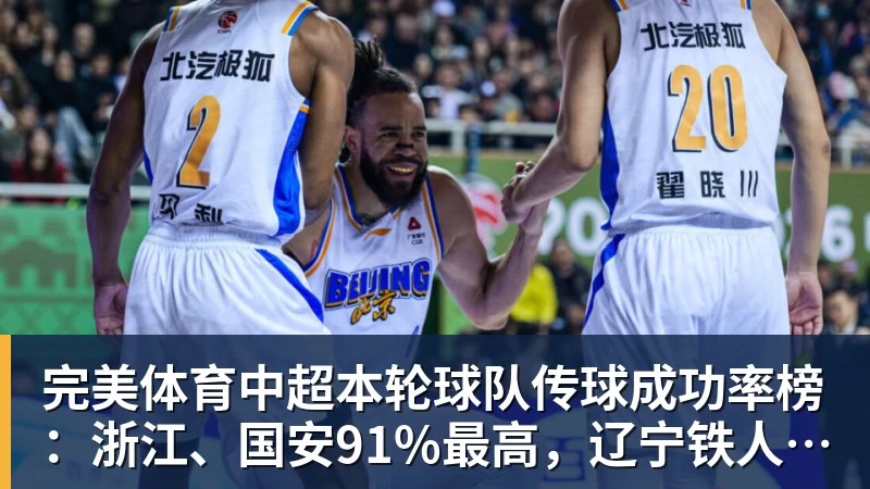 完美体育中超本轮球队传球成功率榜：浙江、国安91%最高，辽宁铁人88%第三